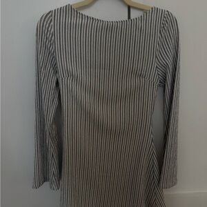 Chic Striped Long Sleeve Mini Dress